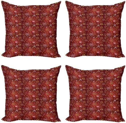 ABAKUHAUS Kussenhoes – Set 4×50×50 cm – Dubbelzijdig – Multicolor