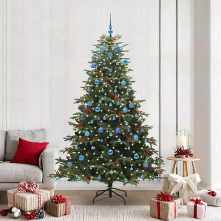vidaXL - Kunstkerstboom - Groen - 210 - cm - PVC - en - Metaal - en - Plastic