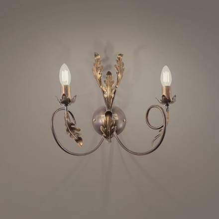 ONLI Grietje wandlamp, 2-lamps, bronskleurig, metaal, E14