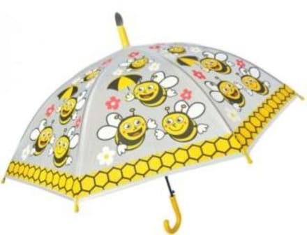 Kinder paraplu | Geel | Bijen motief | Bee motive | doorzichtig plastic| 96 cm