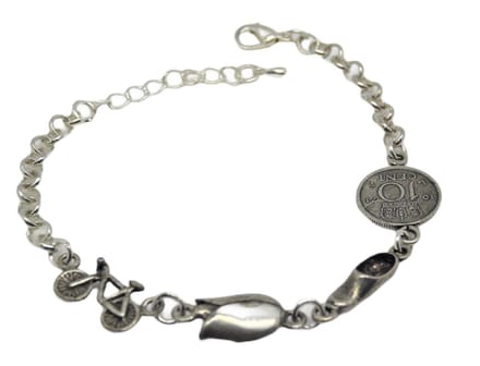 Armband zwaar verzilverd en verlengkettinkje