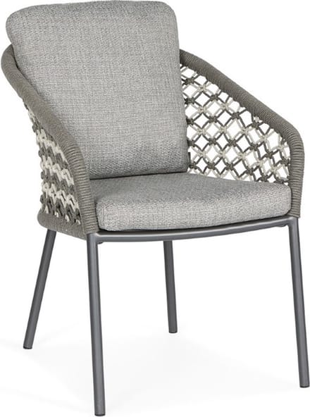 SUNS Nappa dining chair matt royal grey/mix macrame carbon grey/light anthracite