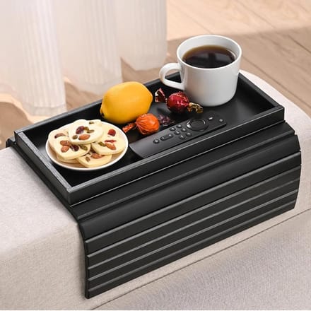 Flexibele en Vouwbare Sofa Tray voor Armleuning - Antislip Bamboe Plank voor Tablets, Snacks en Mobiele Telefoons