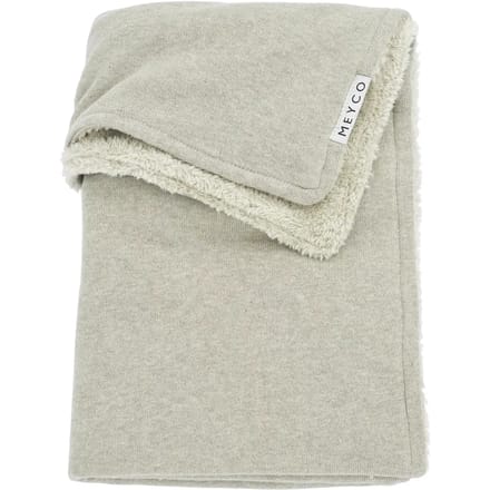 Meyco Baby Knit Basic teddy wiegdeken - sand melange - 75x100cm - 2.0 TOG