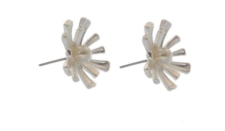 Behave - Oorbel steker mat zilverkleur parel chic design 2cm trend