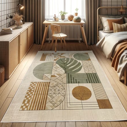 ABAKUHAUS Vloerkleed - Woonkamer Tapijt - modern boho – 76 x 152 cm – wasbaar