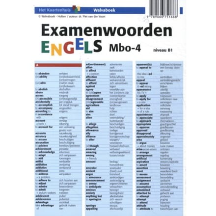 Examenwoorden Engels / Mbo-4, Niveau B1 - Piet van der Voort