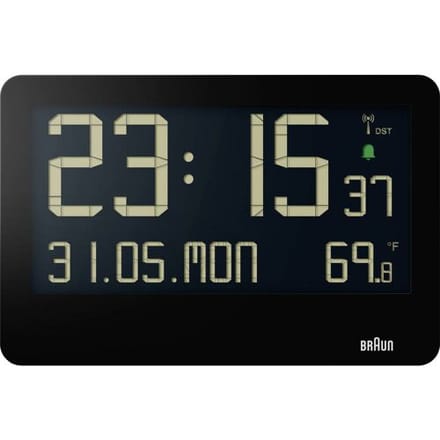Braun - BC14B-DCF - Wandklok - digitaal - radiogestuurd - zwart