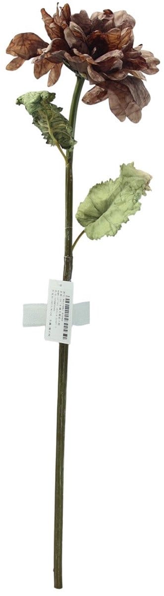 Kunstbloem dahlia 66cm bruin