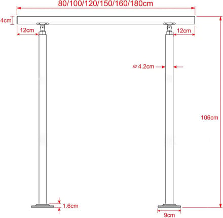 RVS Trapleuning 180 cm | Stevige RVS Reling voor Binnen en Buiten