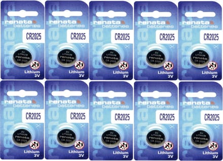 Renata – CR2025 MFR.SC CE – Lithium knoopcel batterij – 10 stuks