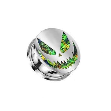8 mm screw fit opal groen monster - LMPiercings