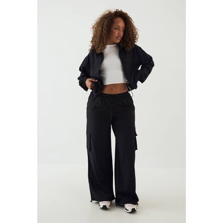 Dames Dsgn Studio Wijde Cargo Broek | Zwart | Maat: XS