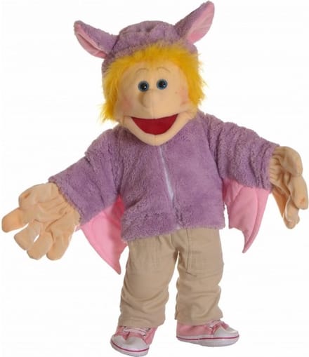 Living Puppets poppenkleding voor handpop van 65cm; vleermuisjas