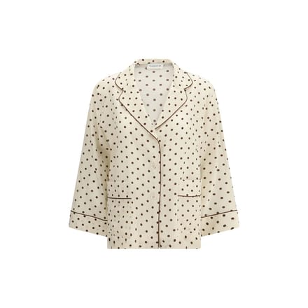 P.A.R.O.S.H. Beigegelakte Zijde Patroon Shirt