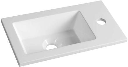 Aqualine Kunstmarmeren meubelwastafel, 40x22cm, wit