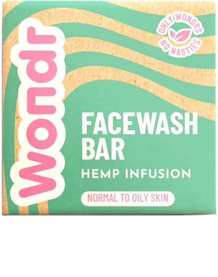 WONDR facewash bar - Normale tot gemengde huid - Antioxidant - Zeepvrij - Hemp Infusion - 83g