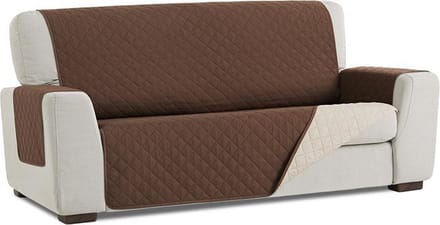 Duo quilt - Bankbeschermer - 200cm breed - Bruin - Twee kanten te gebruiken - OekoTex keurmerk