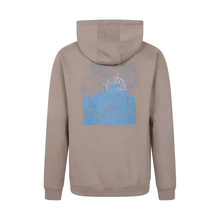 Mountain Warehouse Heren Graphic Textured Volledige Ritssluiting Hoodie (Bruin)