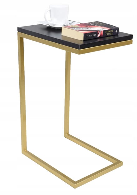 FutuStal - Serie SPM - Bijzettafel - Zwart MiniPearl - Gouden Standaard