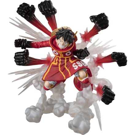 Bandai Tamashii Nations One Piece Figuarts ZERO Extra Battle PVC Statue Monkey D. Luffy -Gum Gum Hawk Gatling- 19 cm Beeld