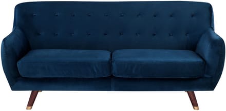 BODO - Driezitsbank - Marineblauw - Fluweel