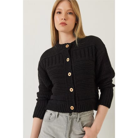 Geknoopte Cardigan met Ronde Hals