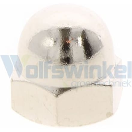 Hoenderdaal dopmoer messing vernikkeld m10 din 1587 - doos à 50 stuks