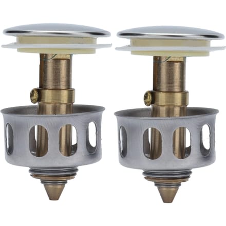 2 Pièces Push Bounce Core Bouchon d'Évier Universel à Poussoir Filtre de Drain Pop-Up pour Salle de Bain gray