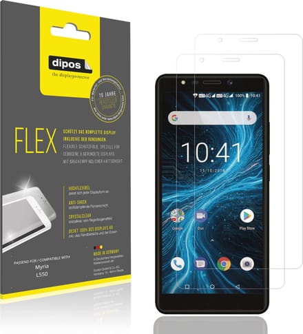 dipos – 2x Beschermfolie geschikt voor Myria L550 | 3D Full Cover Screenprotector | 100% Passend