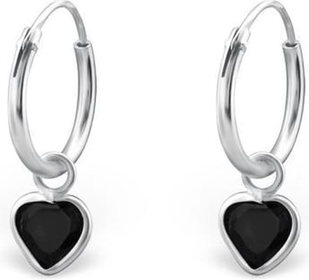 Montebello Oorbellen Adel Black - 925 Zilver E-Coating - Hart - ∅10mm