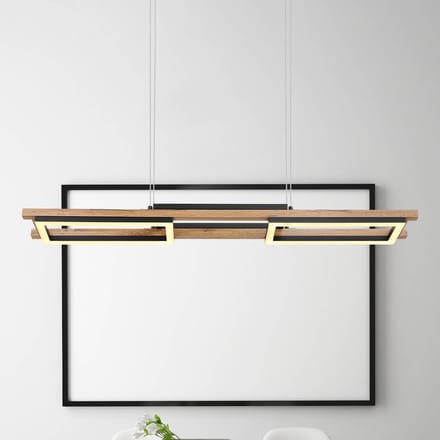 Globo LED hanglamp Illa in houtdesign