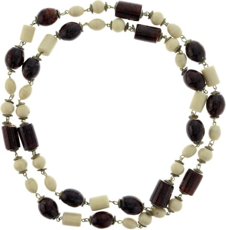 Behave - Lange kralen ketting - Beige en bruin - 110 cm
