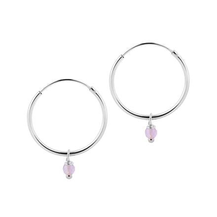Zilver Hoops met Paarse Steen