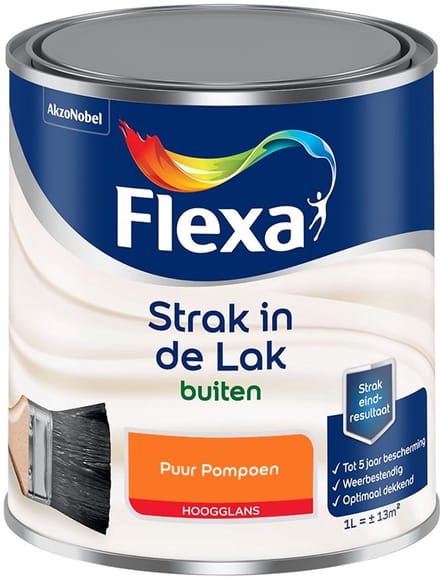 Flexa - Strak In De Lak Buitenlak Hoogglans - Puur Pompoen - Mengverf - 1 L