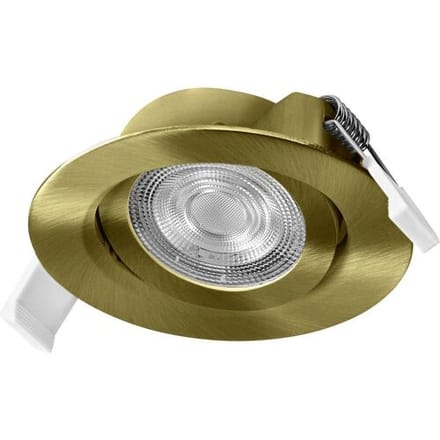 OSRAM Spot Set LED inbouwspot Simple DIM, 4,9W 827 messing, set van 3 dimbare wandschakelaar, warm wit 2700K