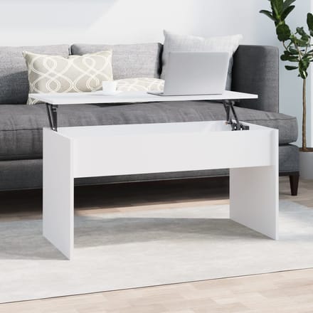 vidaXL - Salontafel - 102x50,5x52,5 - cm - bewerkt - hout - wit