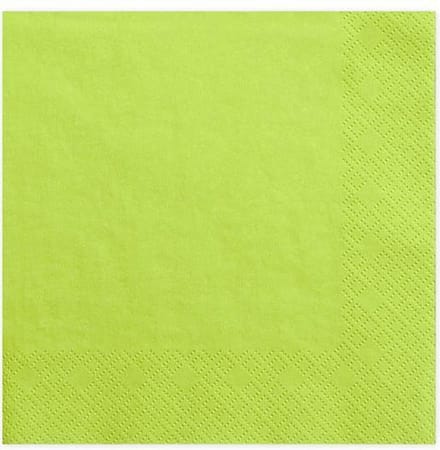 """Servetten, drie laags, groen apple, 33x33cm (1 zakje met 20 stuks)"""