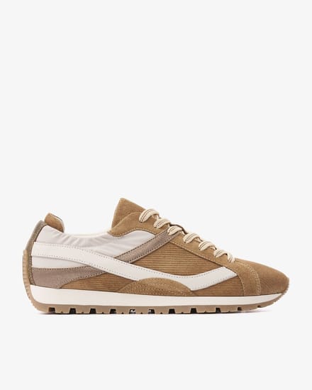 VIA VAI Scott Nala Sneakers Dames - Leer,Suède,Textiel - Beige - Maat 36