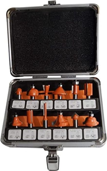 Freesen Set Houtsnijden 12 Delen met 8mm Houtfrees