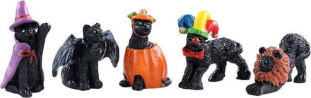 Lemax - Halloween Cats, Set Of 5 - Kersthuisjes & Kerstdorpen