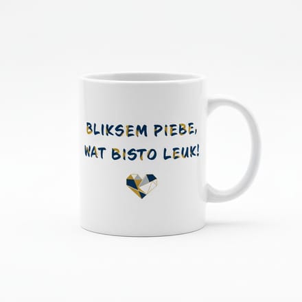 Bliksem Piebe, Wat Bisto Leuk! Mok – Grappige Friese Tekst met Hart Design – 330 ml Keramische Mok