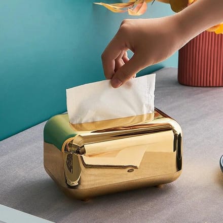 Luxe Tissue Opbergdoos Servethouder Desktop Tissue Box Papieren Case Organizer Desktop Tissue Houder goud