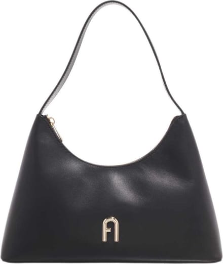 FURLA Leren Schoudertas Diamante Shoulder Bag Nero Zwart