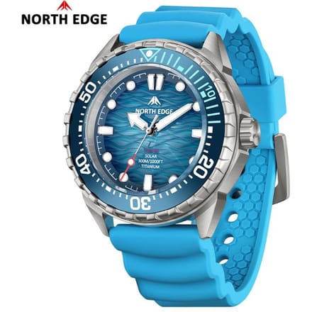 North Edge Nieuw+ Triton-Ti Titanium Zonnekracht Duikhorloge Luxe gray