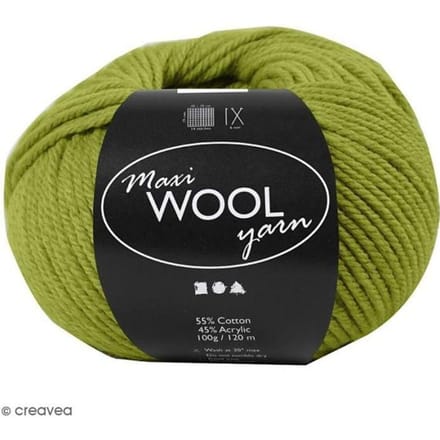 Creativ Company Wol Garen Lengte 125 m olive Groen 100 g/ 1 Bal