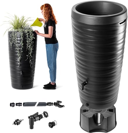 Maser 240L regenwatertank met aansluitset en standaard