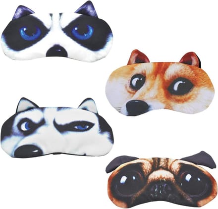 Leuk Slaapmasker - Dieren Blinddoek - Reizen en Rust - Verstelbare Band - 4 Stuks - Multicolor