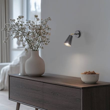 Opviq Wandlamp Evander, zwart/goud, metaal, hoogte 21 cm, E27