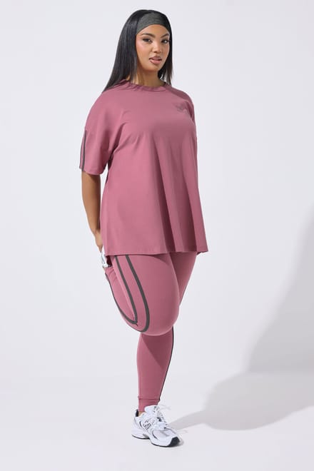Yours Active Roze Legging Met Zijstreep Size 52